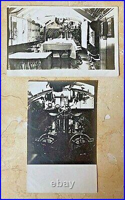 (2) Original Ww1 U. S. Navy Submarine Torpedo Room Interior Photo Postcard's