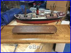 20th century fox antique ship model Exeter City in glass case. 1937