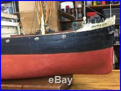 20th century fox antique ship model Exeter City in glass case. 1937