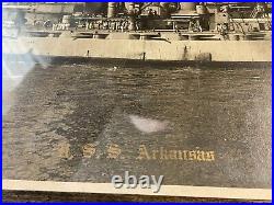 20x12 MOSER c1915 photo USS ARKANSAS Dreadnought Battleship WWI NEW YORK Harbor 20x12 MOSER c1915 photo USS ARKANSAS Dreadnought Battleship WWI NEW YORK Harbor