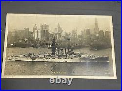 20x12 MOSER c1915 photo USS ARKANSAS Dreadnought Battleship WWI NEW YORK Harbor 20x12 MOSER c1915 photo USS ARKANSAS Dreadnought Battleship WWI NEW YORK Harbor