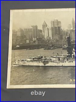20x12 MOSER c1915 photo USS ARKANSAS Dreadnought Battleship WWI NEW YORK Harbor 20x12 MOSER c1915 photo USS ARKANSAS Dreadnought Battleship WWI NEW YORK Harbor