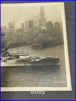20x12 MOSER c1915 photo USS ARKANSAS Dreadnought Battleship WWI NEW YORK Harbor 20x12 MOSER c1915 photo USS ARKANSAS Dreadnought Battleship WWI NEW YORK Harbor