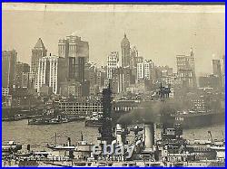 20x12 MOSER c1915 photo USS ARKANSAS Dreadnought Battleship WWI NEW YORK Harbor 20x12 MOSER c1915 photo USS ARKANSAS Dreadnought Battleship WWI NEW YORK Harbor