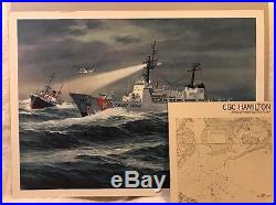 24x18 Lithograph CGC HAMILTON Coast Guard Cutter Art Shogren 1967 Reliance Print