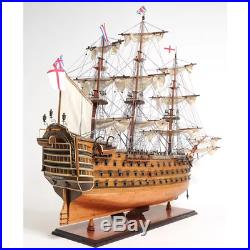 38 Wooden SHIP MODEL With COPPER BOTTOM Nelson's HMS Victory Military Warship