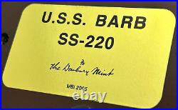 3pc USS Barb SS-220 Danbury Mint with Crew Photo and Kill List on Canvas (READ)