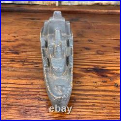 4 WWII US Navy Wood AIRCRAFT CARRIERS SUBMARINE BATTLE SHIP Toys MARKED
