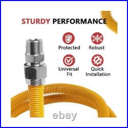5Pcs EFIELD 72L Flexible Gas Line Connector, 1/2ODx 1/2MIP(HOSE073-5) 5