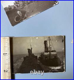 (6) Assorted Vintage Photos Ships Submarine Navy Chatham U Boat 140 WWI 1918 etc