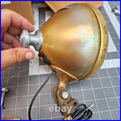 6 Brass Searchlight Decklight Spotlight Military 24 Volt Changeable Bulb Z3B2