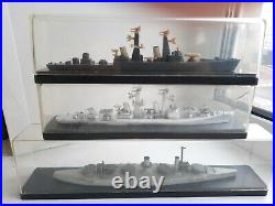 7 PCS = Soviet vintage = collection of metal models cruiser battle ships = 1970s