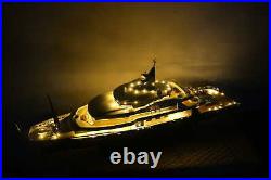 ALFA NERO Motor Yacht Model 40 WITH LED LIGHTS 40 Handcrafted Wooden Model
