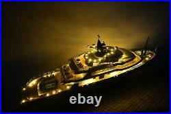 ALFA NERO Motor Yacht Model 40 WITH LED LIGHTS 40 Handcrafted Wooden Model