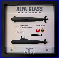 Alfa Class Submarine Memorial Display Shadow Box, Project 705 Lira, 9 x 9