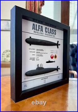 Alfa Class Submarine Memorial Display Shadow Box, Project 705 Lira, 9 x 9