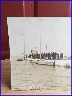 Antique 1917 WWI German Submarine Photograph Visit To NEWPORT RI