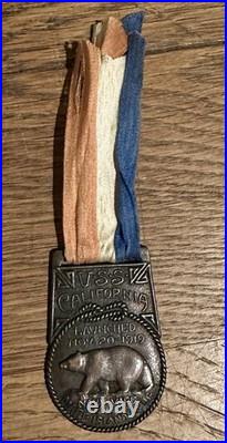 Antique 1919 Mare Island U. S. S. California Battleship BB-44 Launch Medal Ribbon