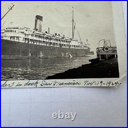 Antique Photo November 17 1924 Dorothy Alexander Ship Docked San Francisco CA