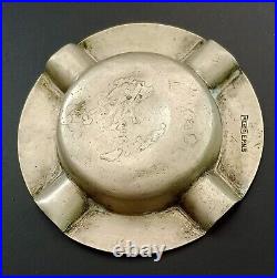 Antique Rare Metal Ashtray Hms Eagle Aircraft Carrier Royal Navy Enameled Emblem