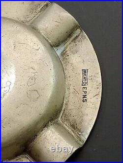 Antique Rare Metal Ashtray Hms Eagle Aircraft Carrier Royal Navy Enameled Emblem