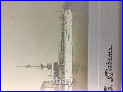 Antique Uss Alabama (bb-8) Battleship Albumen Photo