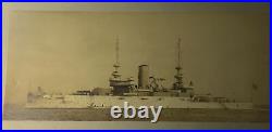 Antique Uss Illinois (bb-7) Battleship Albumen Photo