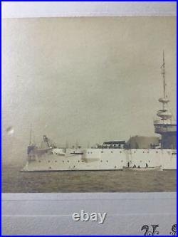Antique Uss Illinois (bb-7) Battleship Albumen Photo