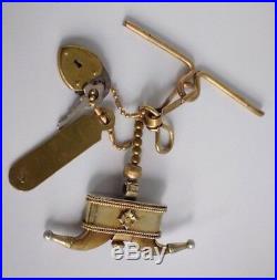 Antique Victorian Naval Ships #2 Asst Steward Faux Claw Watch Fob Gold Pendant
