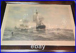 Antique1898 Framed 1st Recognition Of American Flag John Paul Jones USS Ranger