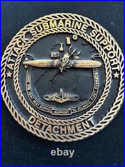 Attack Submarine Support Detachment Solid Brass Plaque