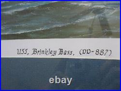 Awesome Rare U. S. S. Brinkley Bass DD 877 War Battle Ship Print Signed #21 of 200