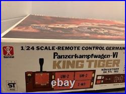 Bandai 1/24 King Tiger German Heavy Tank VI Model Kit Japan Vintage Unassembled