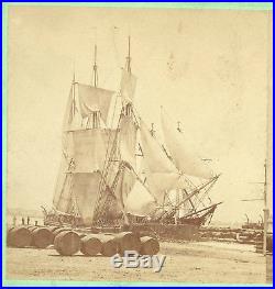 Bark Massachusetts Ship Lost In Arctic Whaling Disaster Of 1871 Stereoview