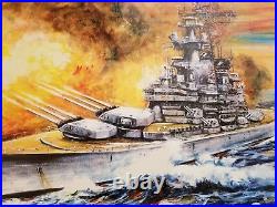 Battleship New Jersey Action Serigraph Print By International Artist Kamil Kubik