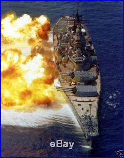 Battleship USS IOWA (BB-61) firing its Mark 7 16-inch/50-caliber guns 8X12 PHOTO