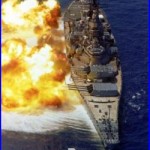 Battleship USS IOWA (BB-61) firing its Mark 7 16-inch/50-caliber guns11X14 Photo