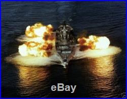 Battleship USS NEW JERSEY BB 62 firing nine 16-inch/50 caliber guns 12X18 Photo