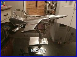 Beautiful Polished Aluminum Prototype L. M. F22 Raptor Desk Art