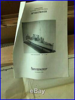 BlueJacket Ship Crafters 310' Destroyer boat wood model kit Rare