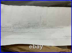 BlueJacket Ship Crafters USS Kidd DD-661 Destroyer Model, Wood Pewter & Brass