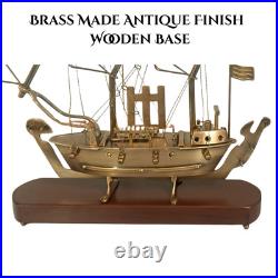Brass Ship Model 18 Tall Nautical Decor Vintage Sailing Boat Figurine