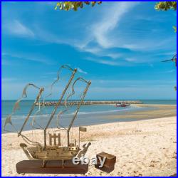 Brass Ship Model 18 Tall Nautical Decor Vintage Sailing Boat Figurine