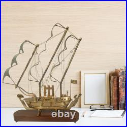 Brass Ship Model 18 Tall Nautical Decor Vintage Sailing Boat Figurine
