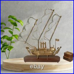 Brass Ship Model 18 Tall Nautical Decor Vintage Sailing Boat Figurine