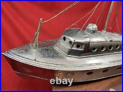 British WW2 Royal Navy Chrome Air Rescue Boat for Downed Pilots Desk Model 1940