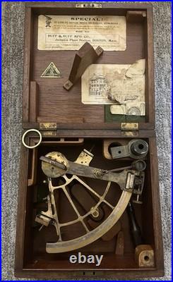 Buff and Buff 1918 US Naval Sextant in Original Mahogany Box