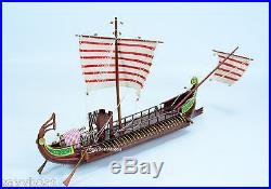 CAESAR Roman Bireme 30BC Ancient Warship 24 Handcrafted Wooden Boat Model