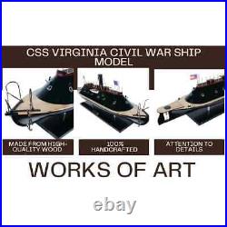 CSS VIRGINIA Civil War Ship Model Handcrafted Ship With Upper Wooden Deck