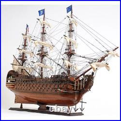 Display Tall SHIP MODEL'Royal Louis E. E' French Navy Wooden Frigate Galleon New